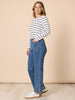 Carpenter Wide Leg Pull on Jean - Washed Denim