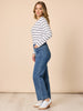 Nicolette Stripe Tee - White Navy