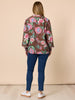 Bouquet Print Shirt-Chocolate Multi