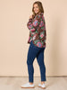 Bouquet Print Shirt-Chocolate Multi