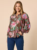 Bouquet Print Shirt-Chocolate Multi
