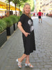 Circle on Circle T-Shirt Dress - Black