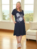 Circle on Circle T-Shirt Dress - Navy