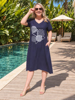 Circle on Circle Dress - Navy