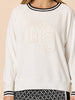 NYC Sports Embroidered Top - Ivory