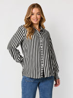 Amour Stripe Shirt - Black White