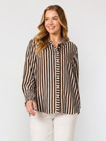 Amour Stripe Shirt - Chocolate/White