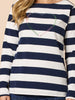 From The Heart Stripe Tee - Navy/ Ivory