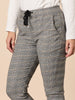 Chic Check Print Crushed Pant - Natural
