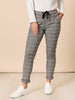 Chic Check Print Crushed Pant - Natural