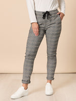 Chic Check Print Crushed Pant - Natural