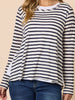 The Duo Stripe Print 2 in 1 Top - Navy/ Ivory