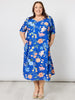 Summer Gala Dress - Cobalt Floral