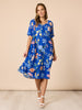 Summer Gala Dress - Cobalt Floral