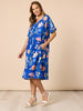 Summer Gala Dress - Cobalt Floral