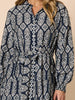 Lola Print Shirt Dress - Navy/White