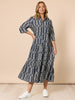 Lola Print Shirt Dress - Navy/White