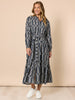 Lola Print Shirt Dress - Navy/White