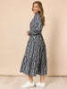 Lola Print Shirt Dress - Navy/White
