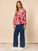 Moulin Rouge Floral Print Top - Red