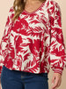 Moulin Rouge Floral Print Top - Red