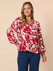 Moulin Rouge Floral Print Top - Red