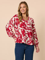 Moulin Rouge Floral Print Top - Red