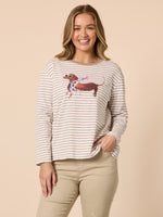 Chien Chic Stripe Tee - Natural