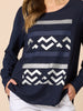 Lulu Print Top - Navy
