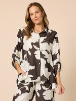 Toulouse Floral Print Shirt - Coffee Ivory