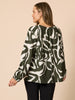 Lyon Print Top - Khaki Ivory
