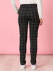 Cannes Check Print Slim Leg Pant - Black