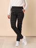 Cannes Check Print Slim Leg Pant - Black