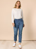 The Retro Cuff Straight Leg Jean - Denim