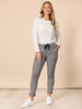 Chic Check Print Crushed Pant - Natural