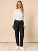 The Retro Cuff Straight Leg Jean - Black