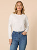 New York City Embroidered Long Sleeve Tee - Ivory