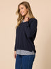 Double Take 2 in 1 Top-Navy/ White