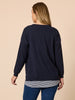 Double Take 2 in 1 Top-Navy/ White