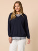Double Take 2 in 1 Top-Navy/ White