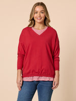 Double Take 2 in 1 Top - Red/White