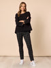 Cannes Check Print Slim Leg Pant - Black