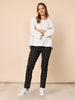 Cannes Check Print Slim Leg Pant - Black