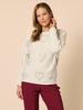 Mon Amour Diamante Heart Knit - Chalk