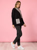 Cannes Spliced Knit - Black/ Grey
