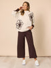 Kimmy Ponte Wide Leg Pant - Coffee