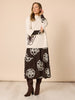 Florentine Floral Print Dress - Coffee Ivory