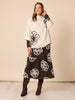 Florentine Floral Print Dress - Coffee Ivory