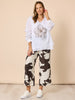Fleur Flower Print Top - White Gold