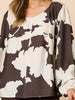Toulouse Floral Print Top - Coffee Ivory